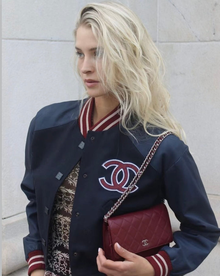 Chanel 2004 CC Varsity Bomber Jacket