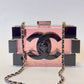 Chanel Plexiglass Pink Barcode Lego Minaudiere