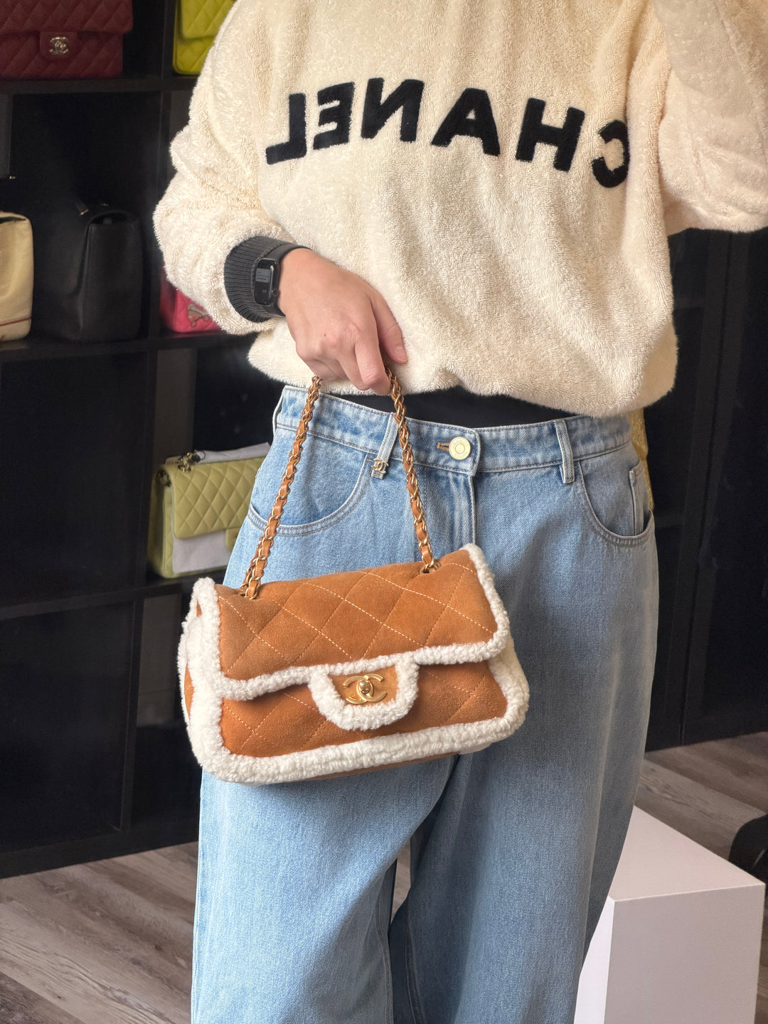 Chanel Medium Shearling Coco Neige Flap