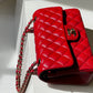 Chanel 19b Small Red Caviar Double Flap Bag