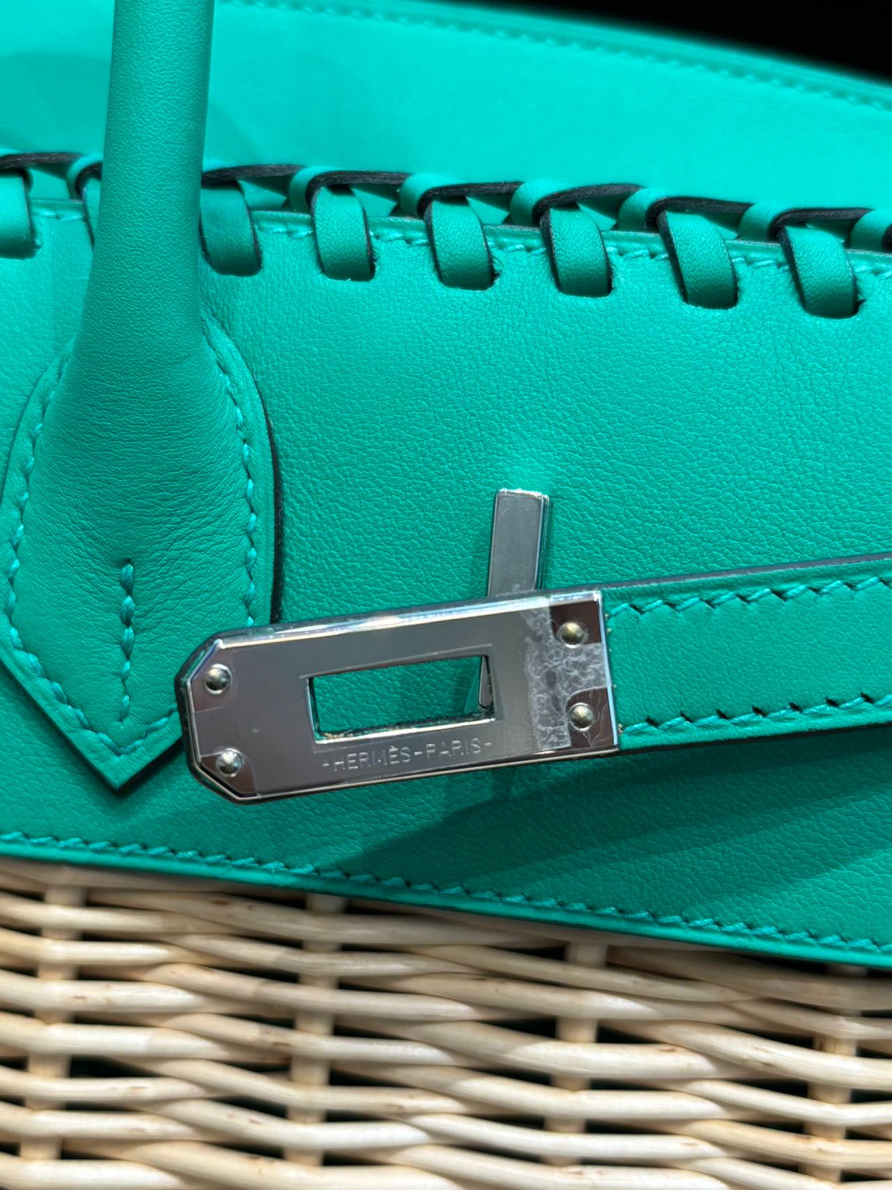 Hermes Menthe Swift Picnic Birkin 25