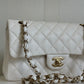 Chanel White Small Caviar Classic Flap Bag