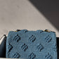 Chanel 24P Blue Braided Raffia Mini Flap Bag