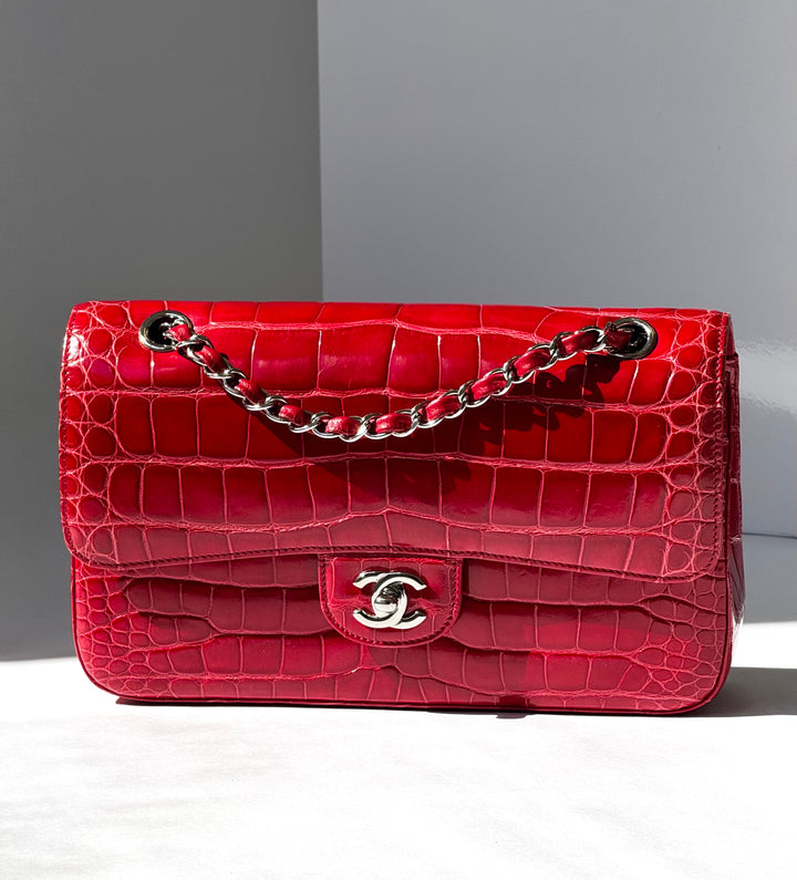 Chanel Red Alligator Medium Classic Flap Bag