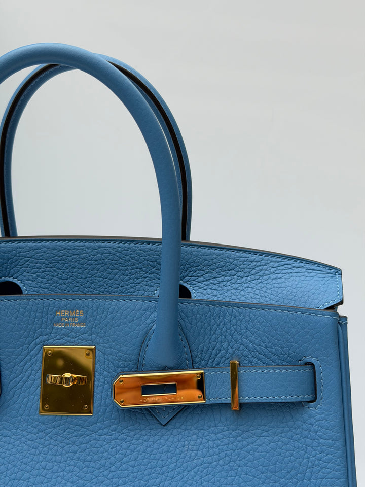 Hermes 2014 Bleu Paradis Clemence Taurillon Birkin 30