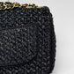 Chanel 18C Black Ancient Greece Raffia Crochet Flap Bag