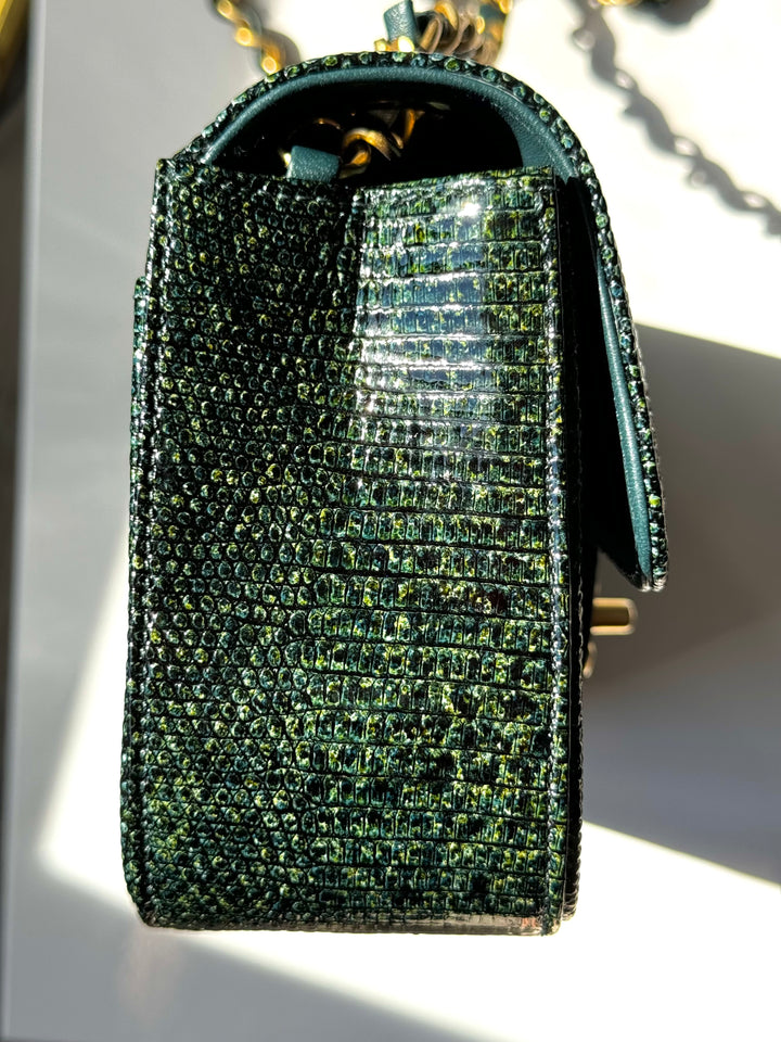 Chanel Green Lizard Mini Flap Bag