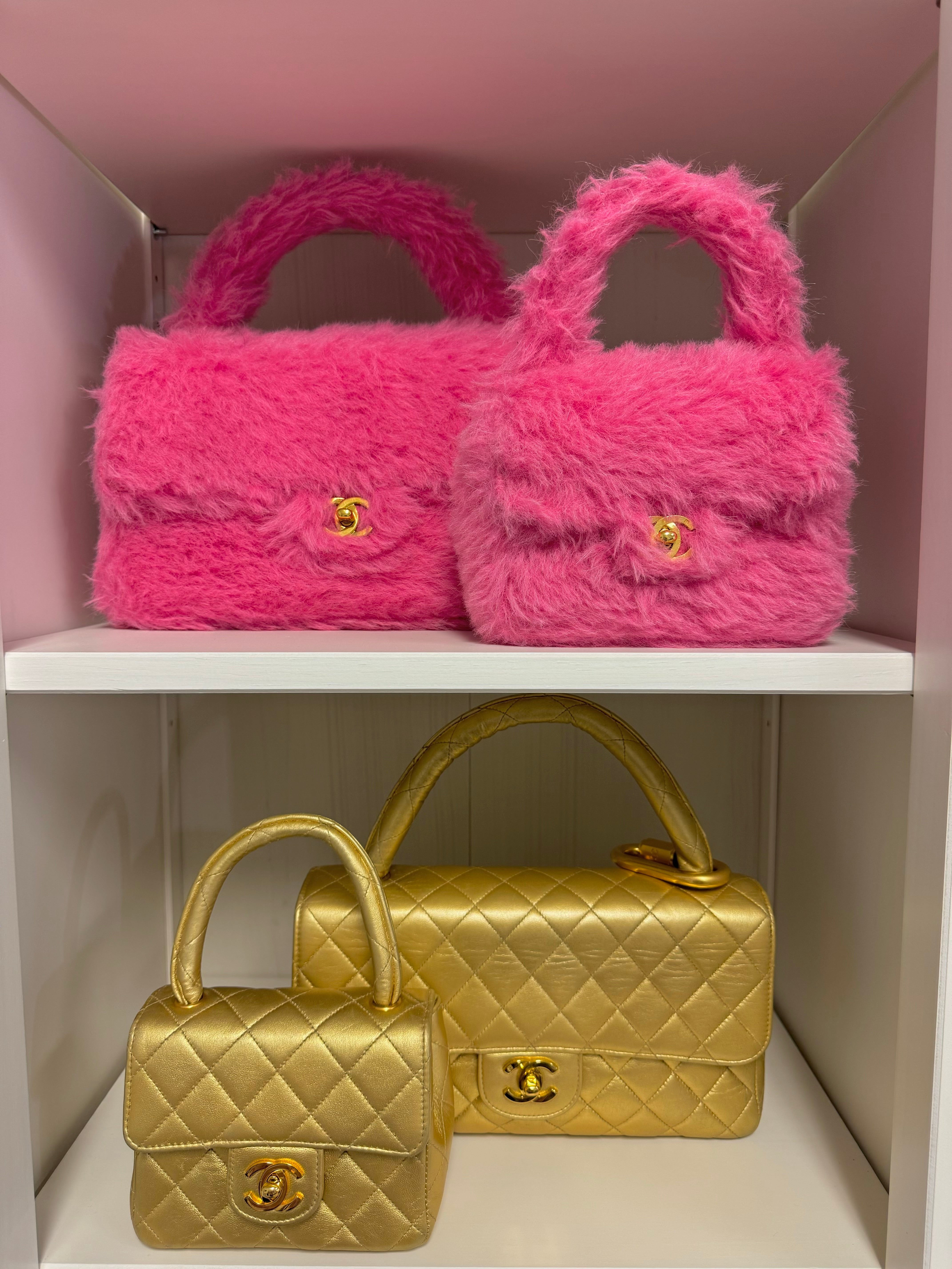 Chanel RARE 1994 Faux Fur Kelly Parent & Child Set – Its A Luv Story