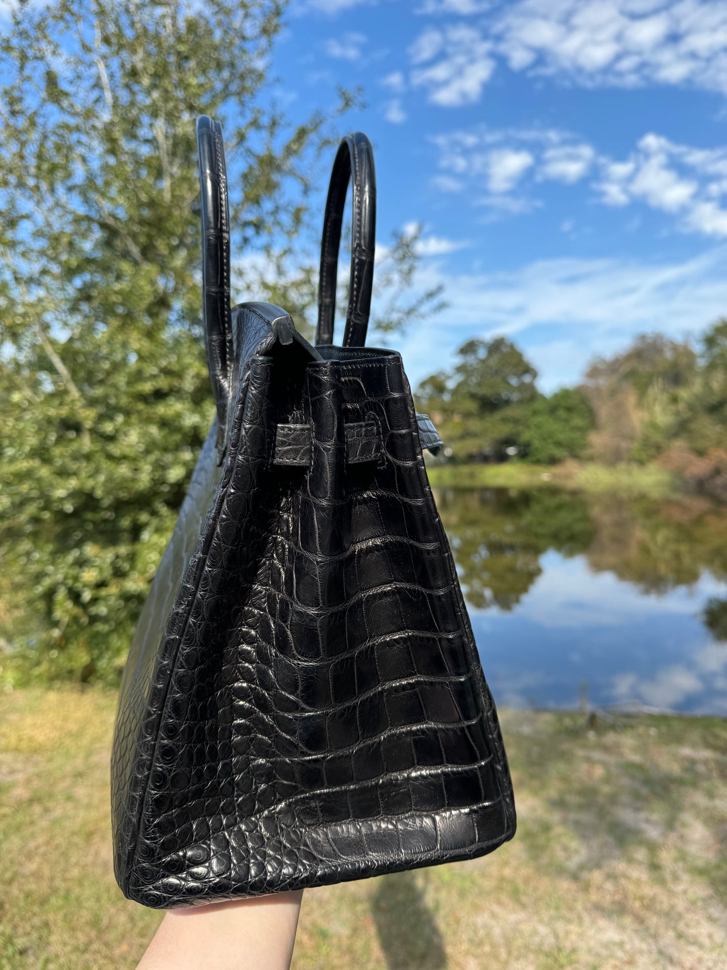 Hermes SO Black Matte Croc Birkin 35