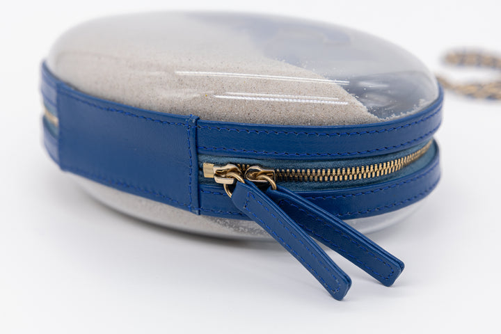 Chanel Sandbag Minaudière Blue PVC Gold Hardware 2019