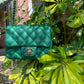 Chanel 18S Emerald Green Mini Square Caviar Flap Bag