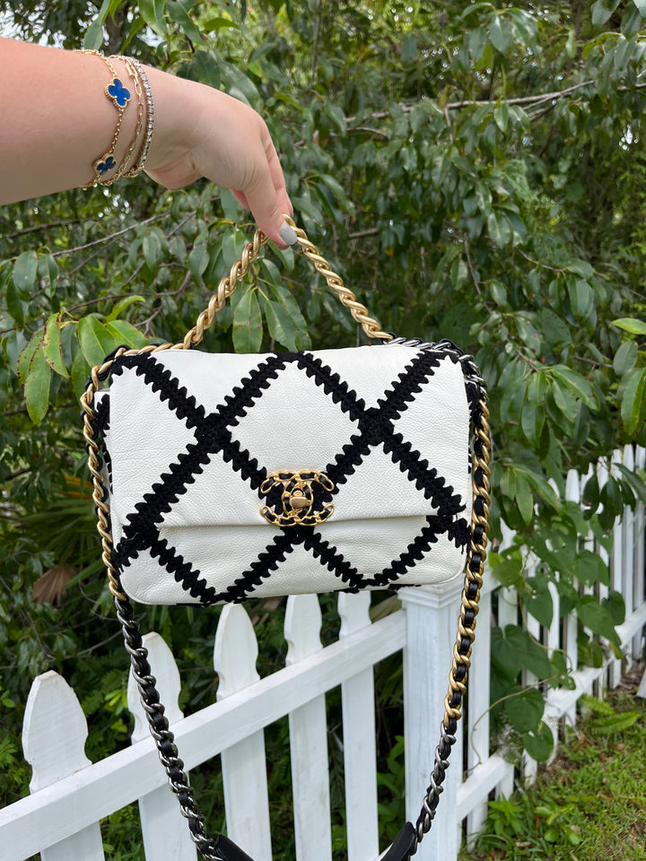 Chanel 19 Medium Crochet Quilted Calfskin Flap Bag