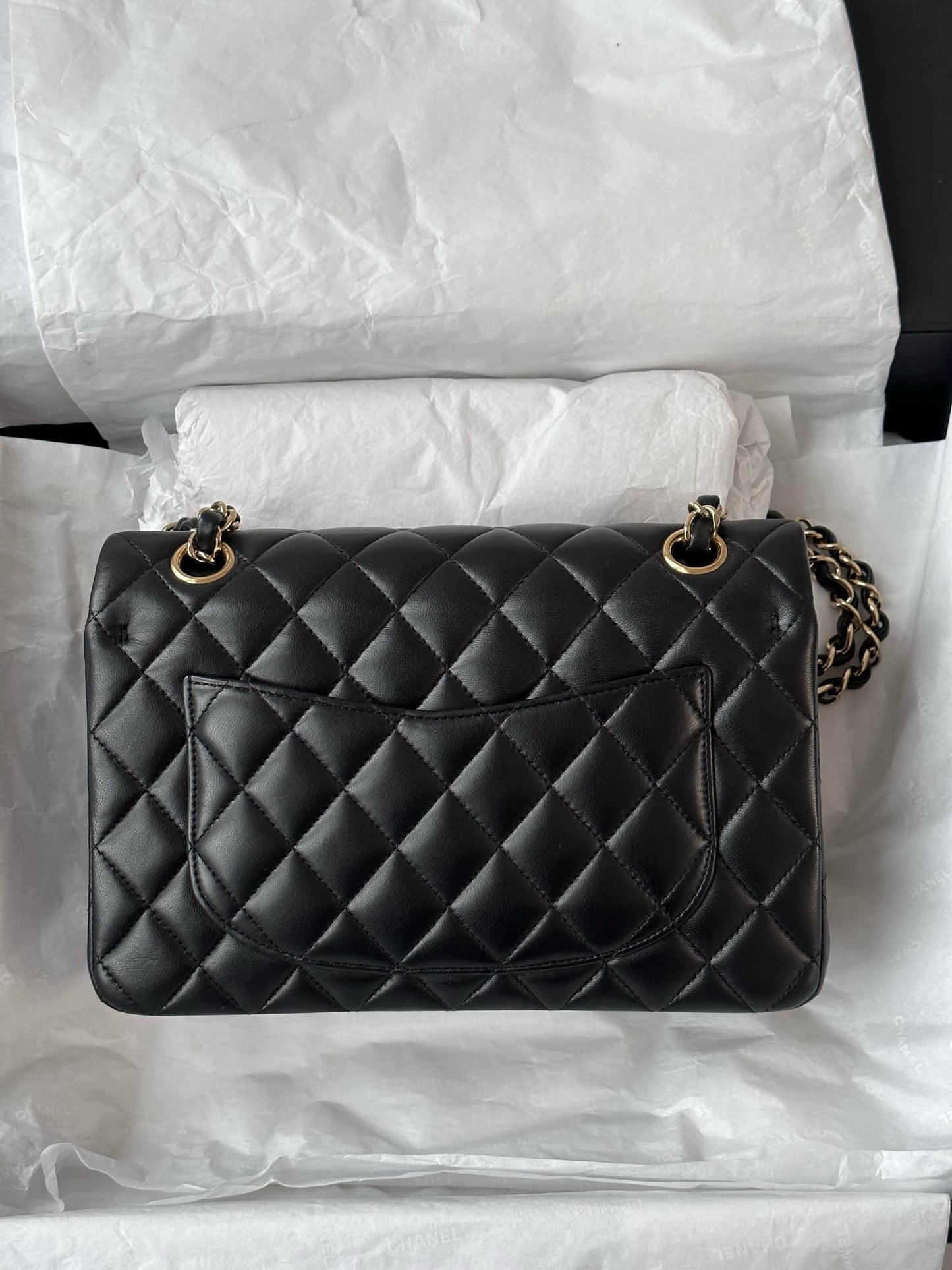 Chanel Small Black Lambskin Classic Flap Bag + GHW