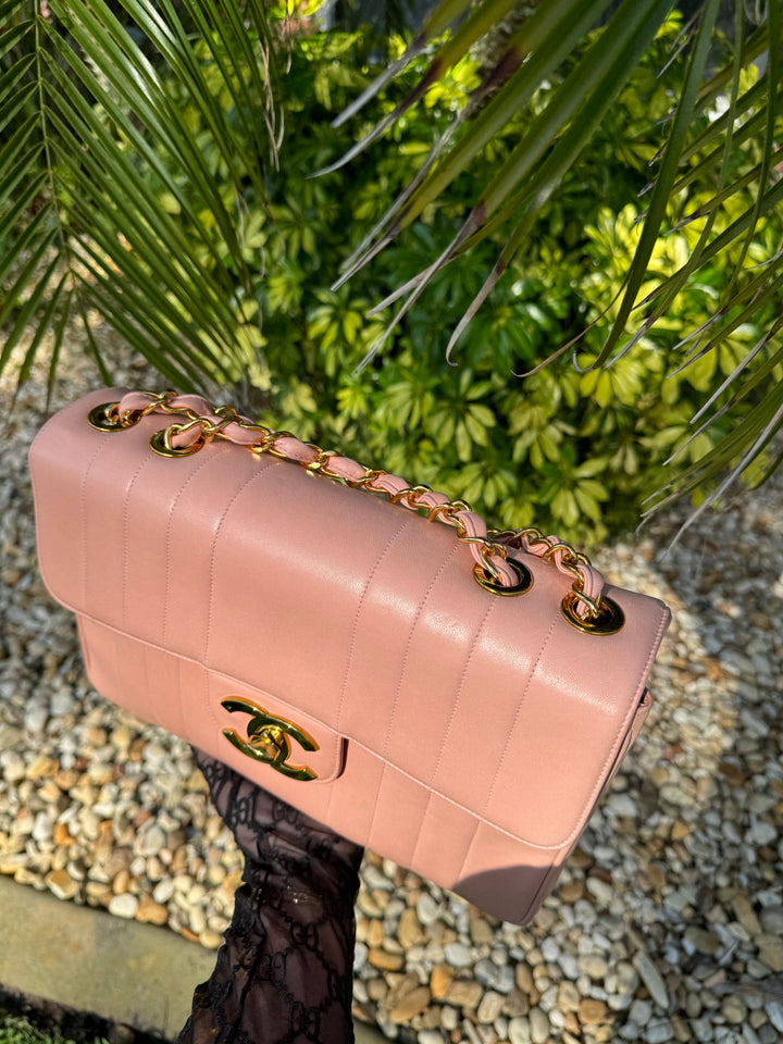 Chanel Light Pink Vintage Lambskin Jumbo Flap Bag