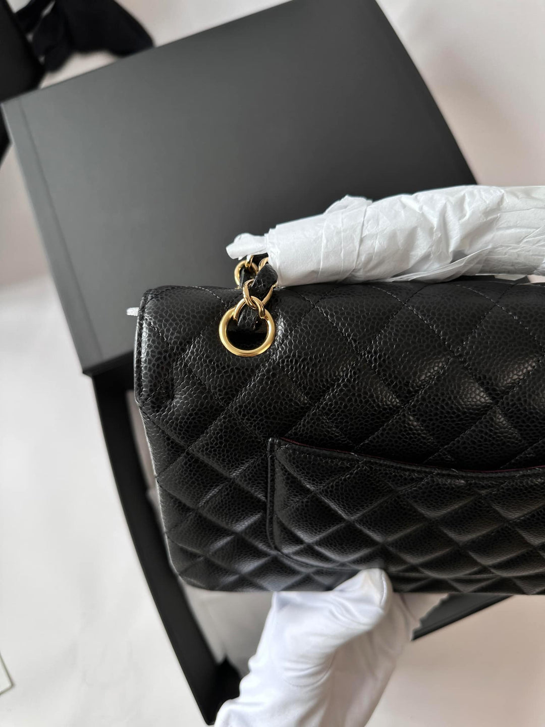 Chanel Black Medium Caviar Double Flap Bag GHW