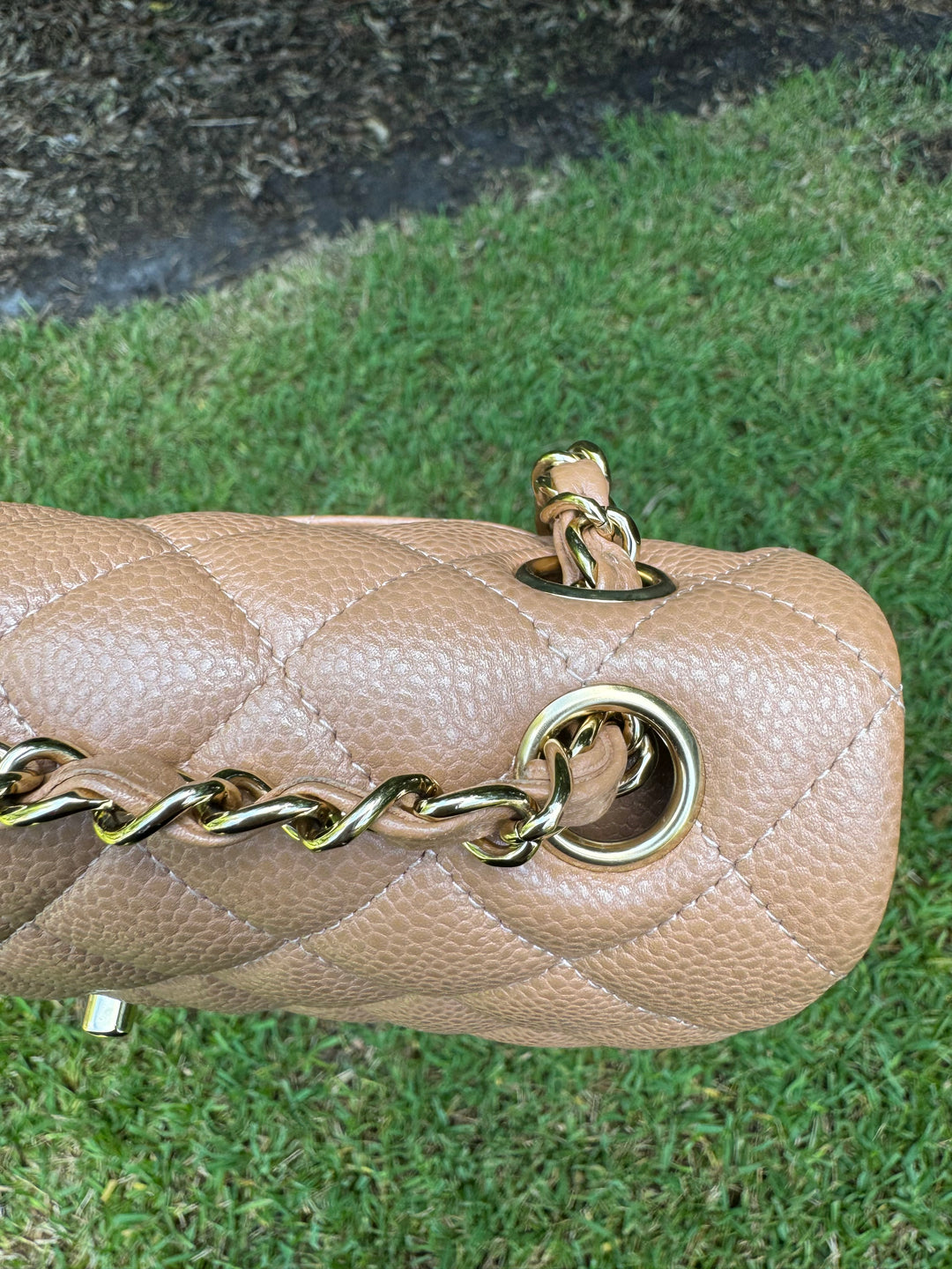 Chanel 18S Small Dark Beige Caviar Double Flap
