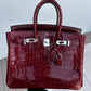 Hermes 2016 Bourgogne Shiny Niloticus Crocodile Birkin 25