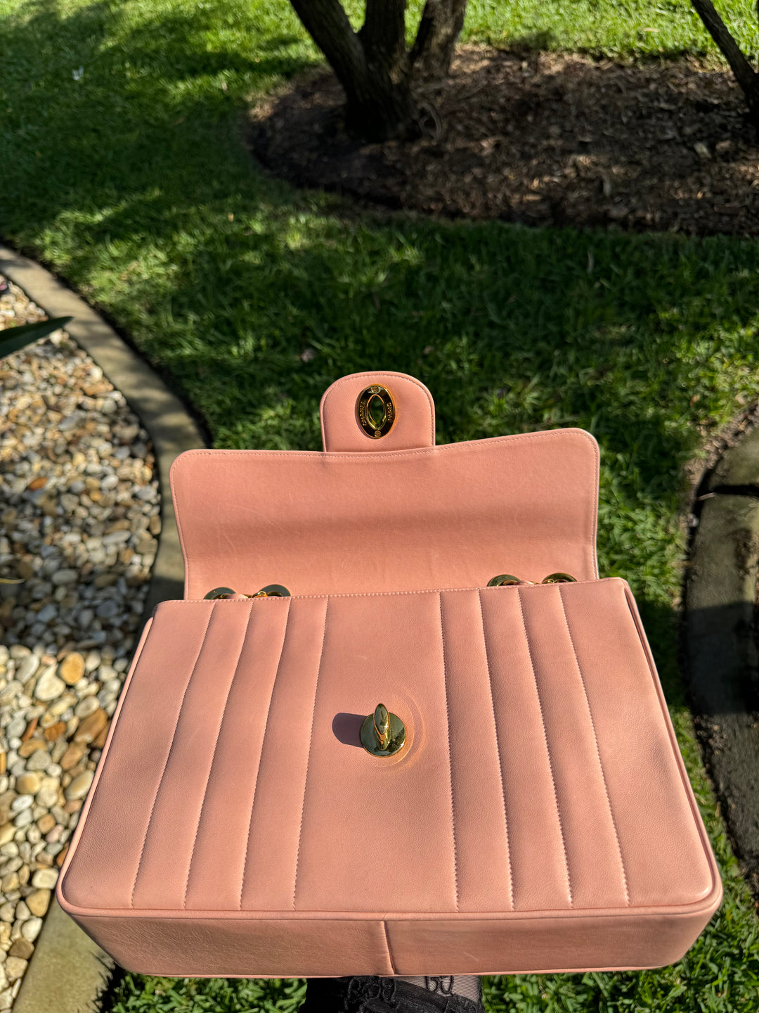 Chanel Light Pink Vintage Lambskin Jumbo Flap Bag