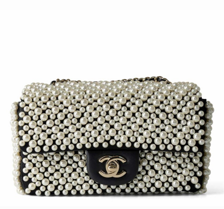 Chanel 19S Pearl Embellished Mini Rectangular Flap Bag