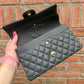 Chanel 21B Dark Grey Medium Caviar Classic Flap Bag