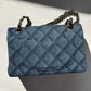 Chanel 22K Small Denim Classic Double Flap Bag