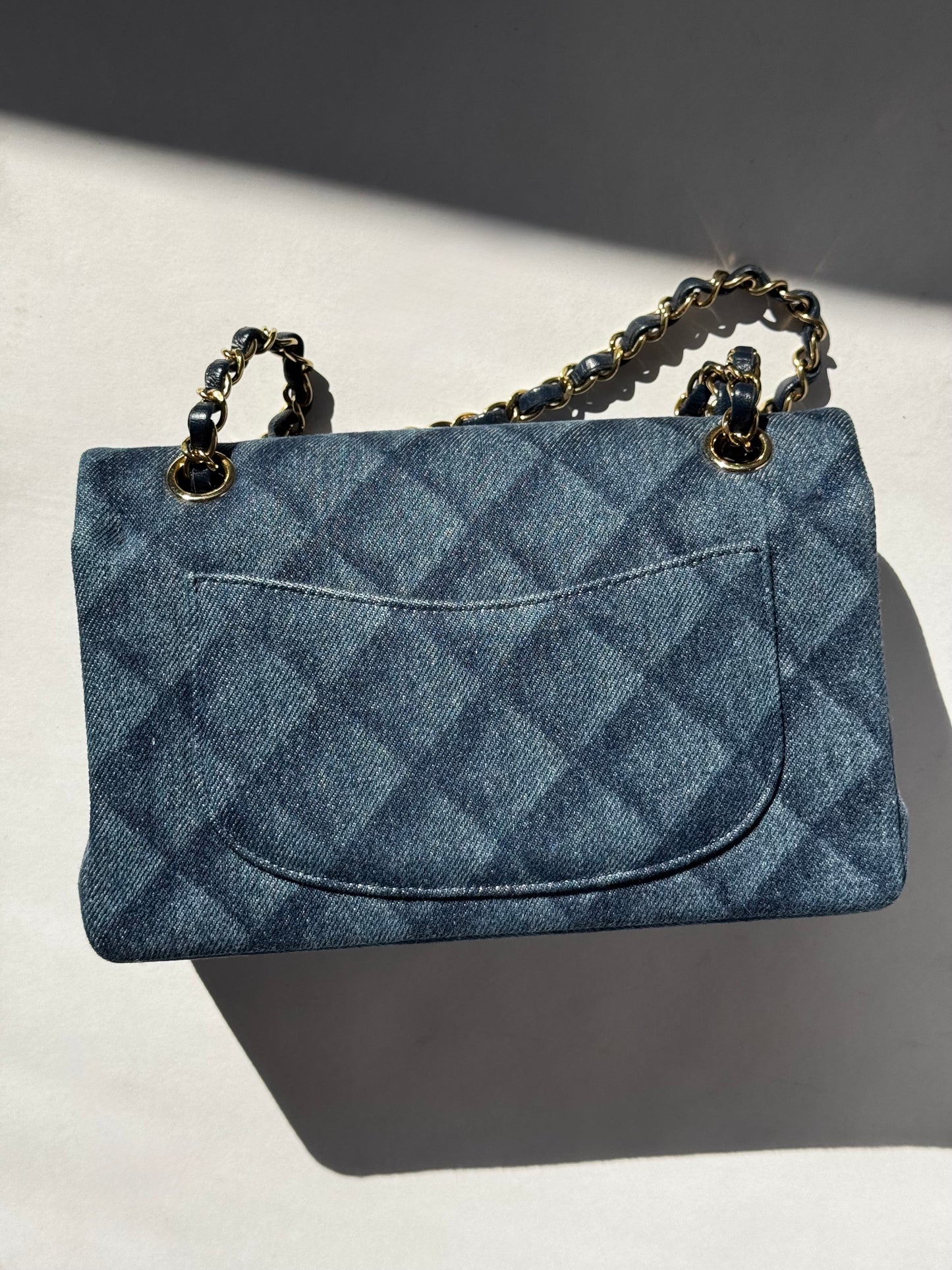 Chanel 22K Small Denim Classic Double Flap Bag