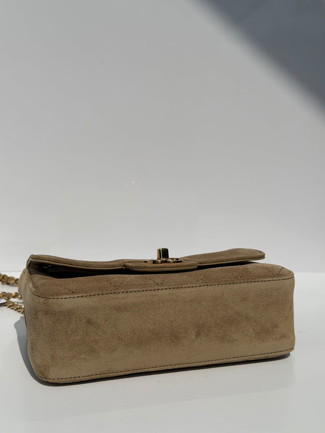 Chanel Mini Flap Souplissimo Suede Calfskin Dark Beige Gold Hardware 2026