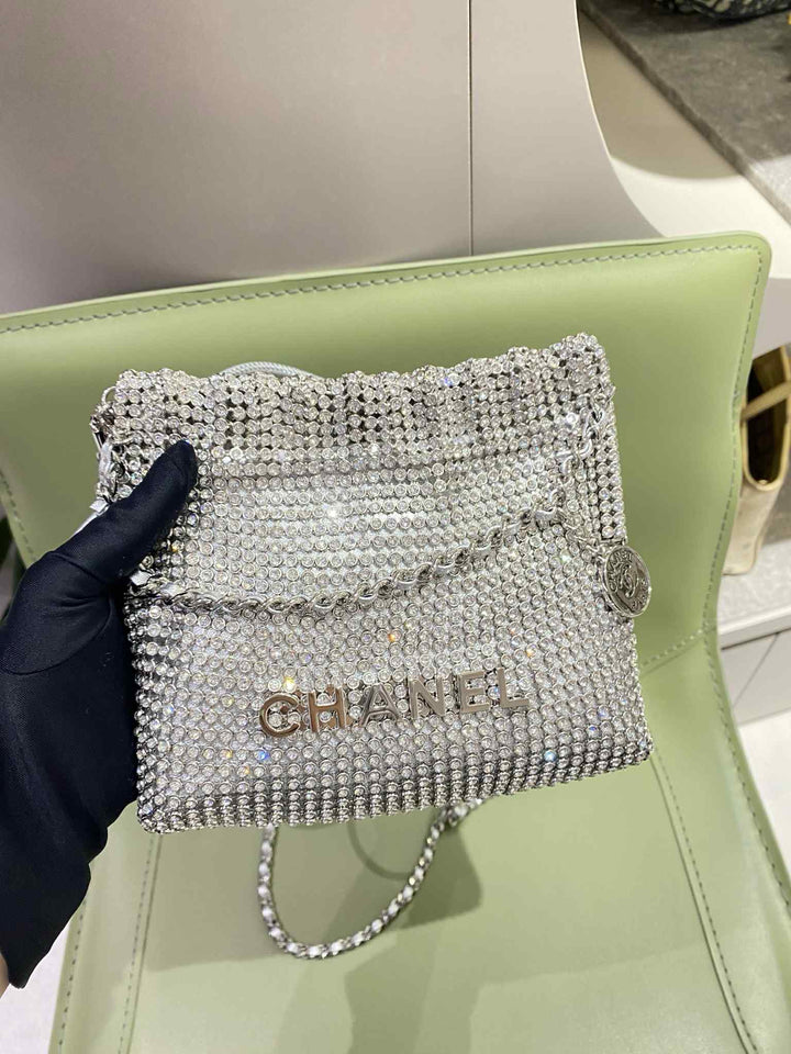 Chanel Crystal Embellished Metallic Mini 22