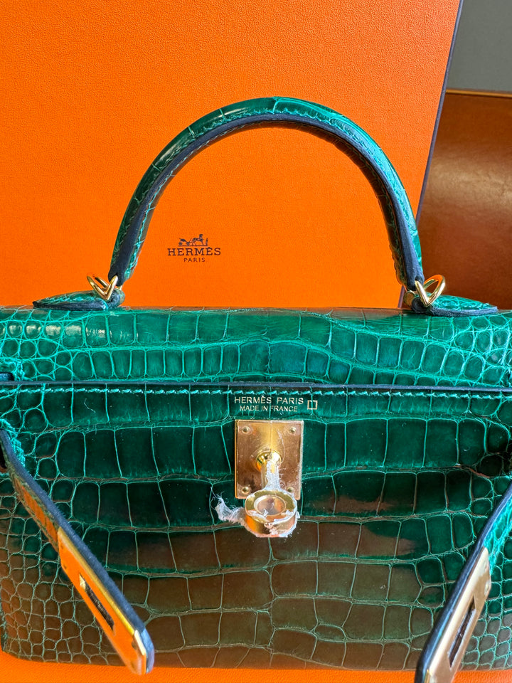 Hermes Emerald Alligator Mini Kelly