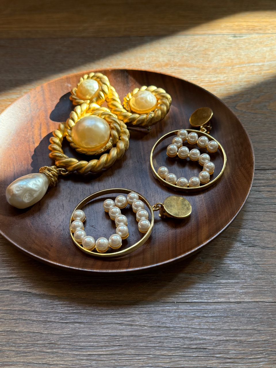 Chanel 1980s Iconic N°5 Faux Pearl Clip Earrings