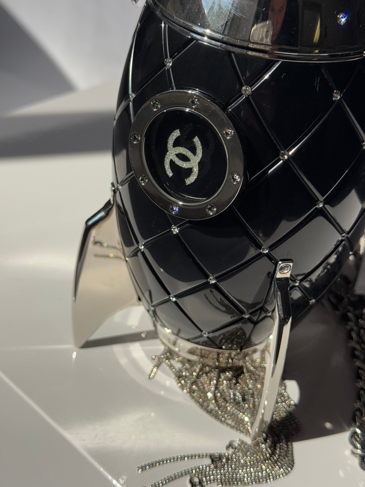 Chanel Limited Edition Black Lucite and Crystal Rocket Ship