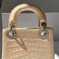 Lady Dior Ivory Crocodile Mini Top Handle
