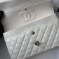 Chanel 22S Snow White Medium Caviar Double Flap Bag