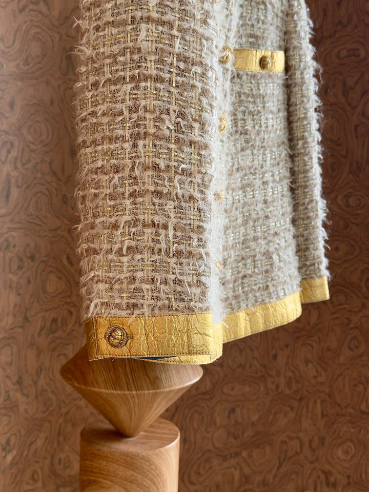 Chanel 19A Egypt Gold Tweed Runway Jacket