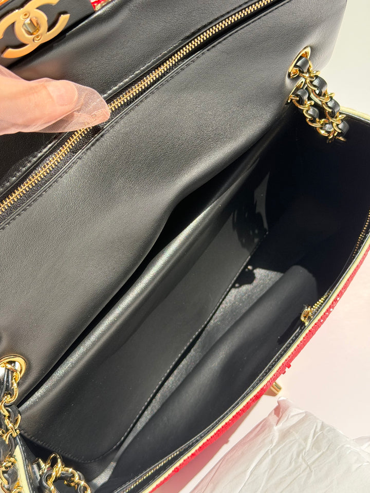 Chanel Tonight or Never Maxi Flap Bag Red Multicolor Sequins Gold Hardware Métiers D’Art 2026