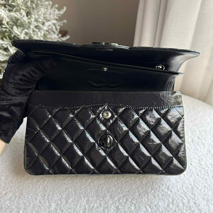 Chanel SO BLACK Small Crumpled Calfskin Double Flap Bag