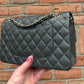 Chanel 21B Dark Grey Medium Caviar Classic Flap Bag