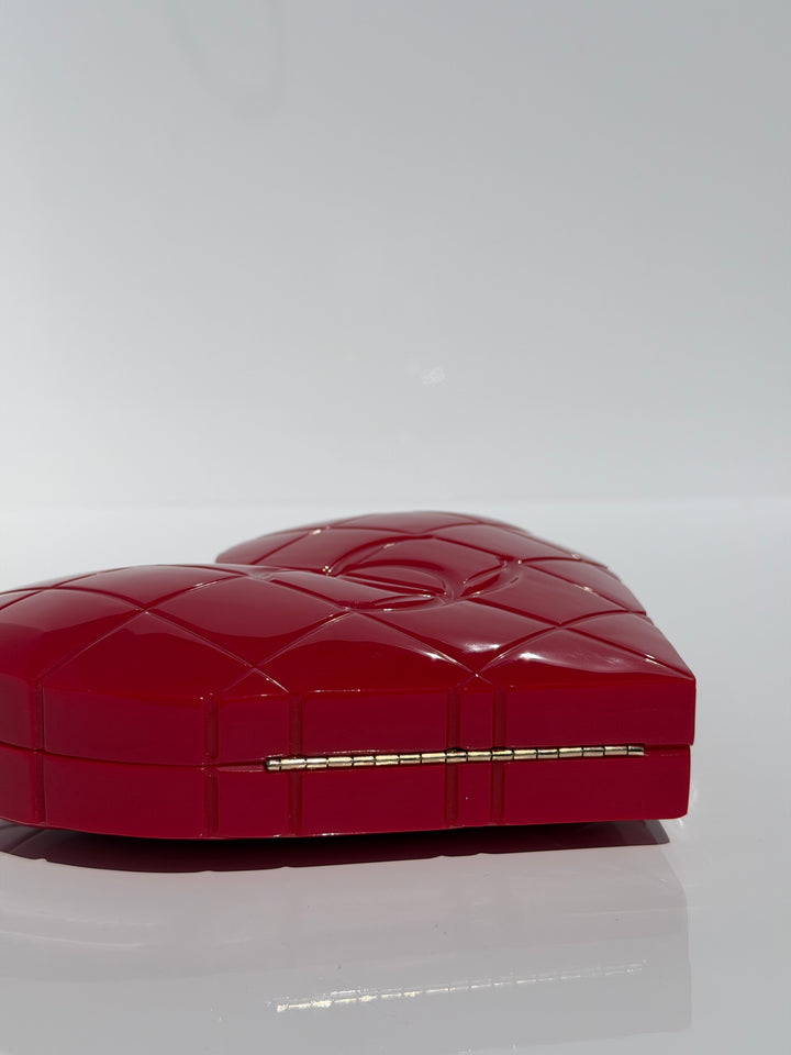 Chanel Heart Minaudiere Lucite Red Gold Hardware 2002