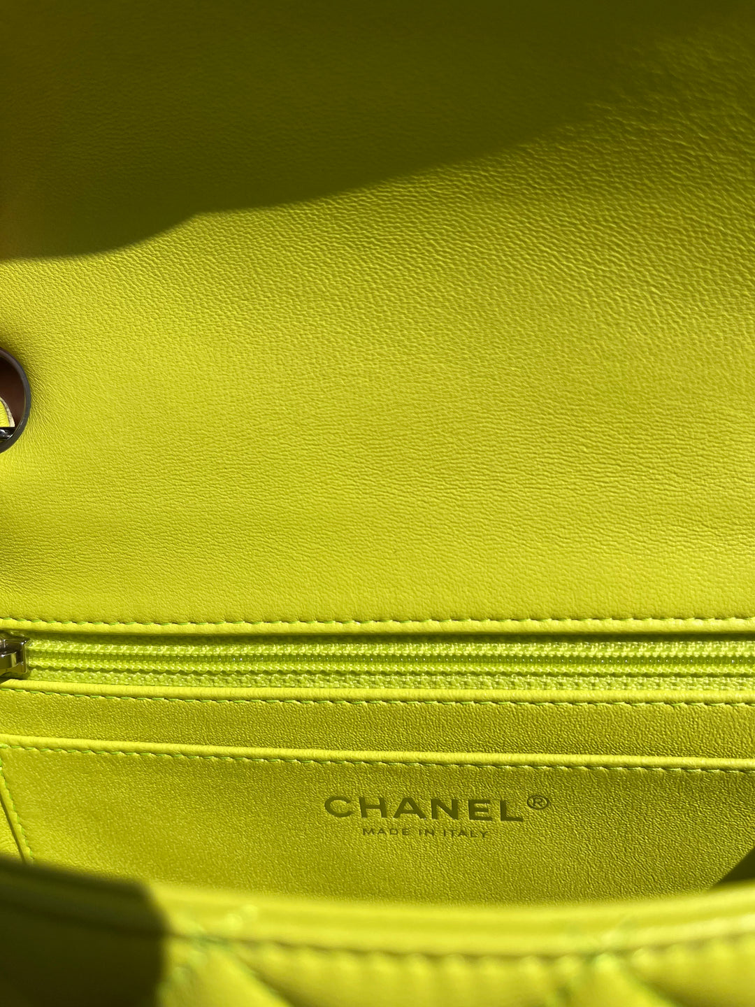 Chanel 21S Yellow Neon Mini Flap