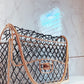 Chanel 1990s Black Beaded Lucite Medium Cage Flap