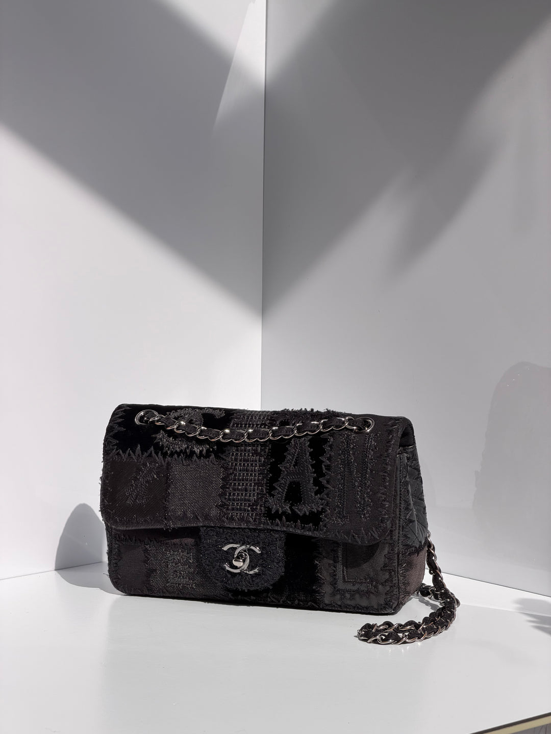 Chanel Black Patchwork Medium Single Flap Bag