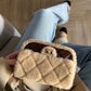 Chanel 25K Brown Mini Shearling Flap Bag
