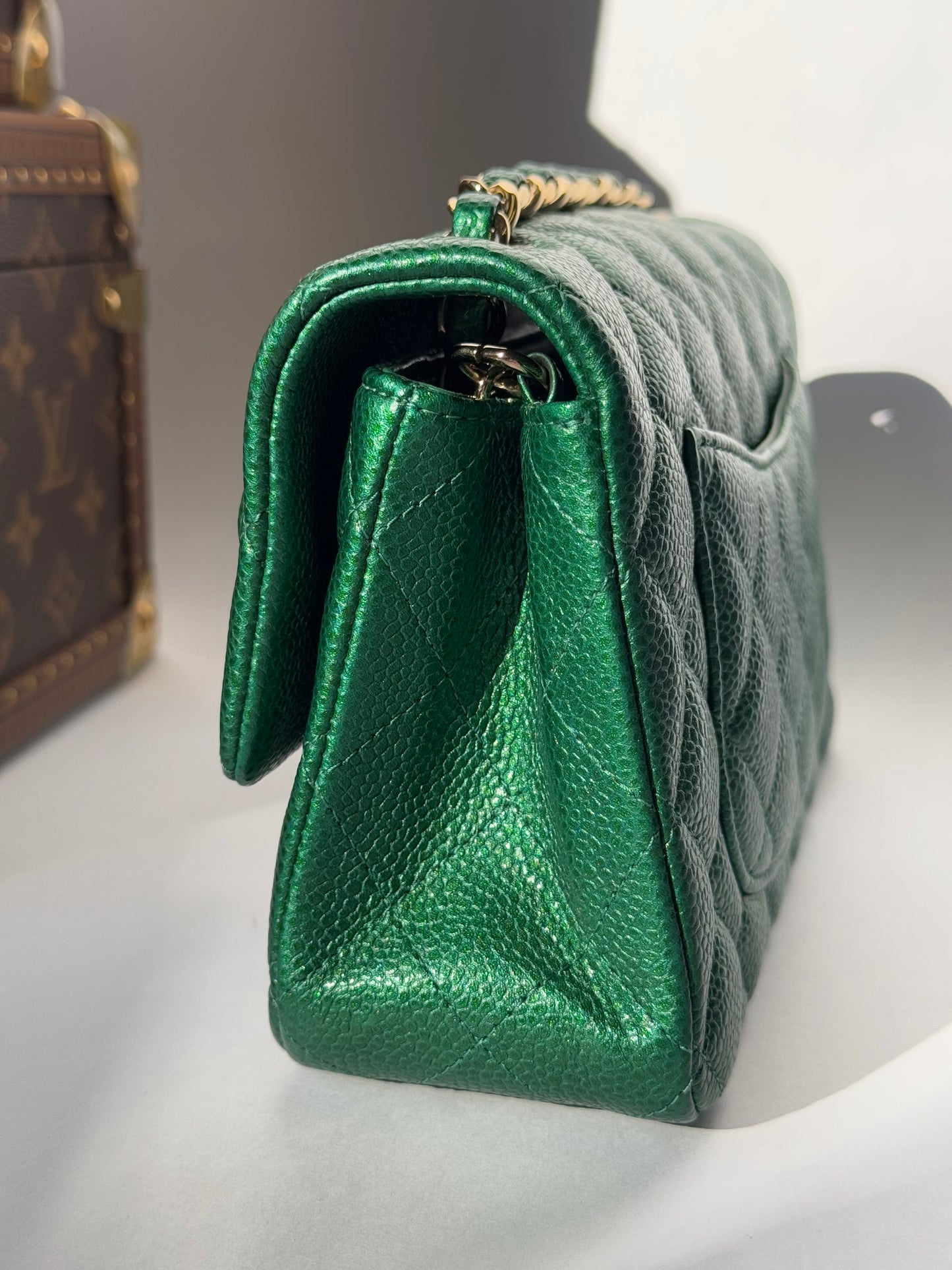 Chanel 18S Emerald Green Caviar Mini Flap Bag