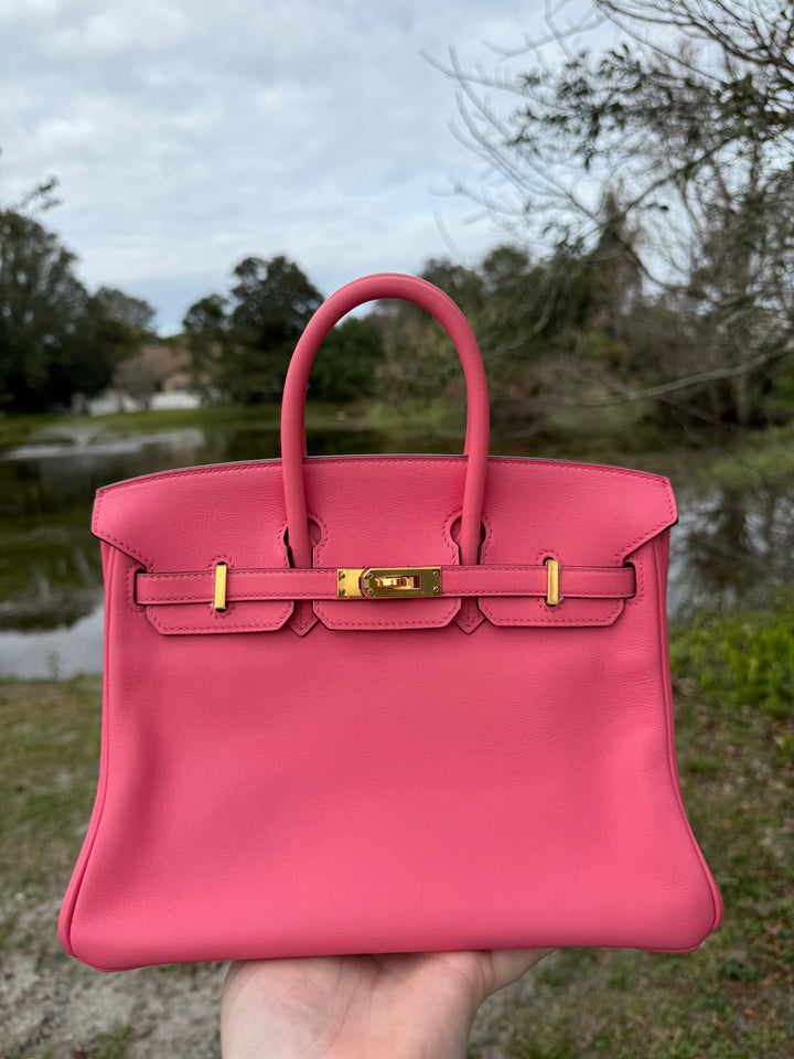Hermes Rose Lipstick Swift Birkin 25 GHW