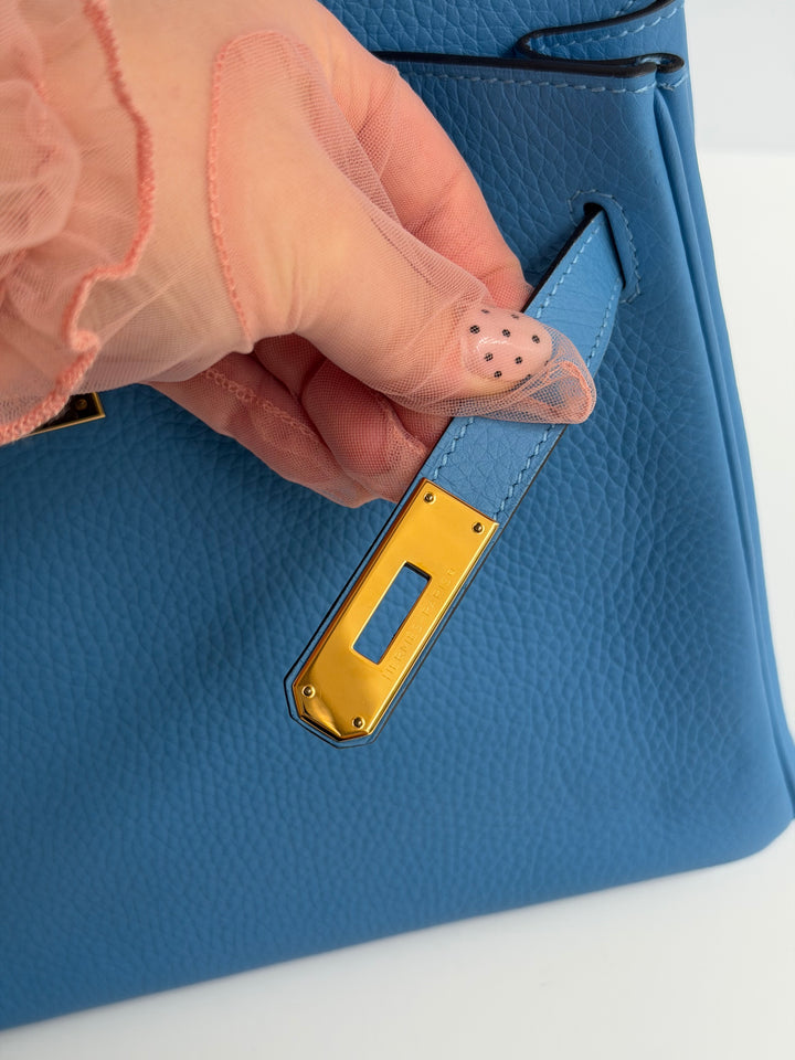 Hermes 2014 Bleu Paradis Clemence Taurillon Birkin 30