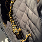 Chanel 24P Black Braided Raffia Mini Flap Bag