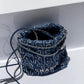 Chanel Blue Washed Denim Mini Logo Embroidered 22