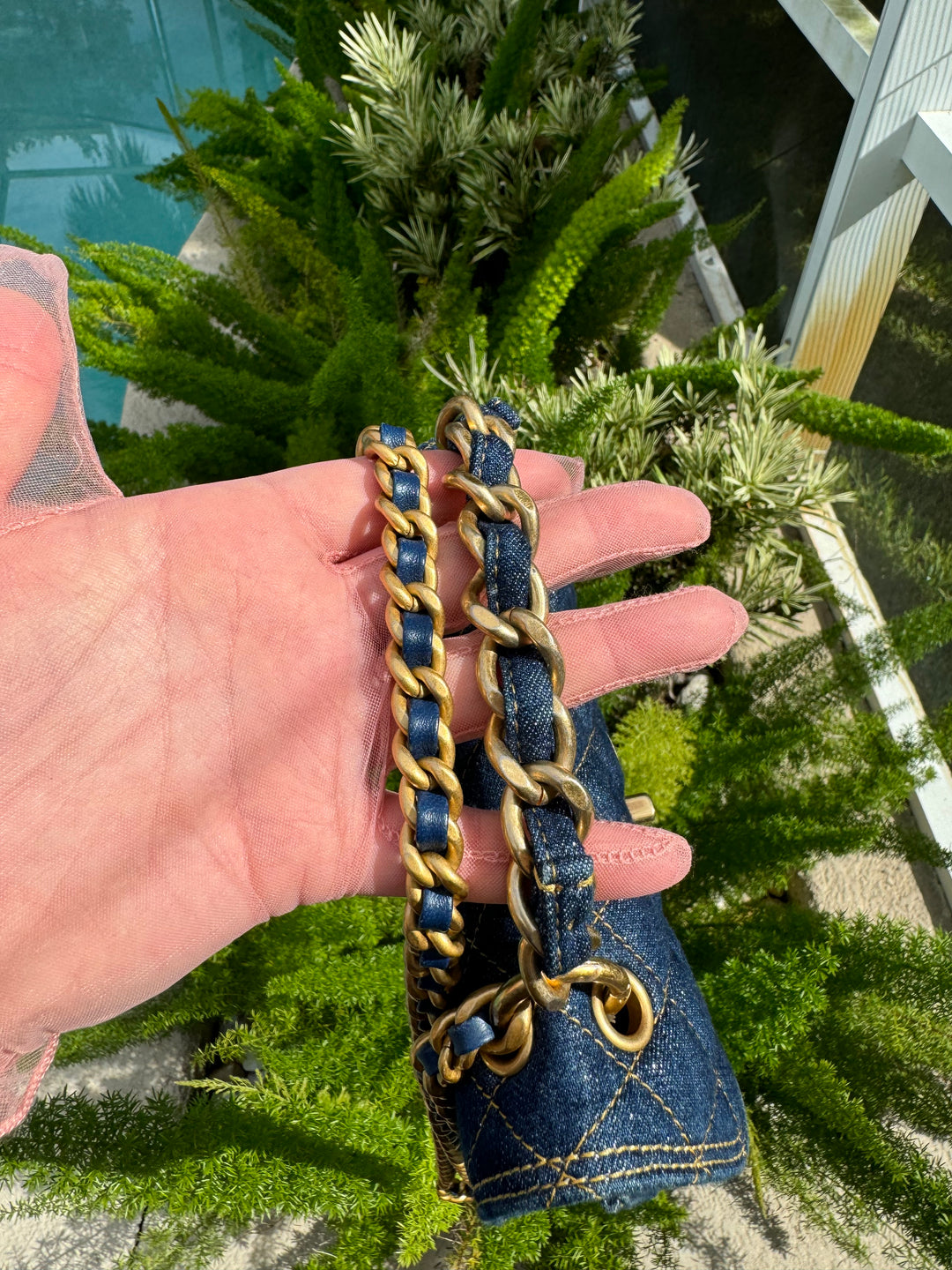 Chanel 23A Blue Denim Double You Crossbody