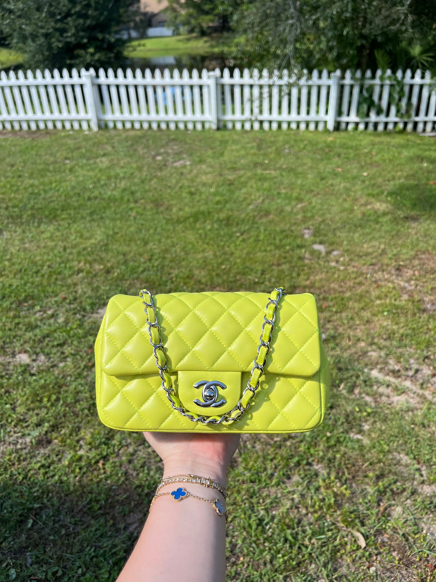 Chanel 21S Yellow Neon Mini Flap