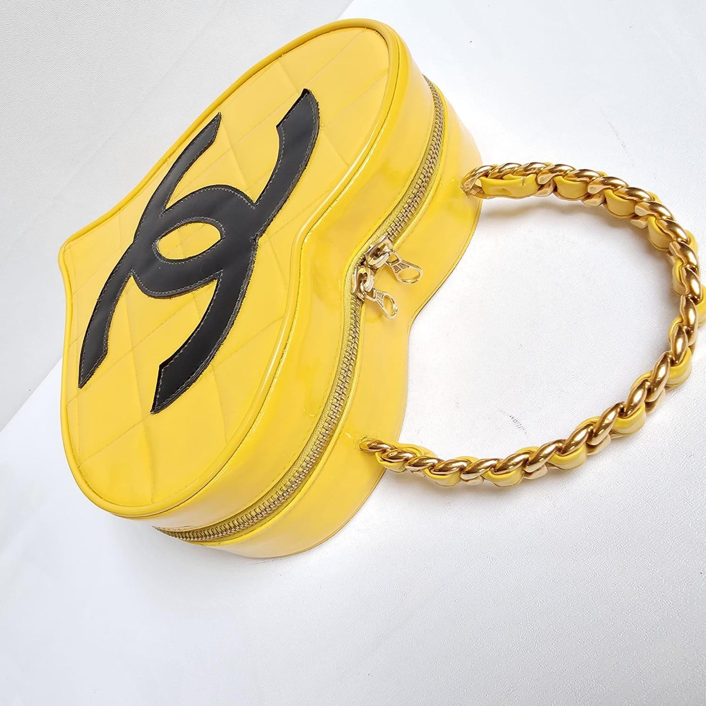 Chanel 1995 CC Yellow Heart Vanity Bag